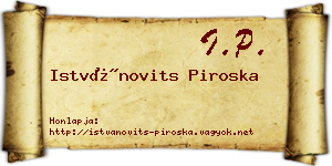 Istvánovits Piroska névjegykártya
